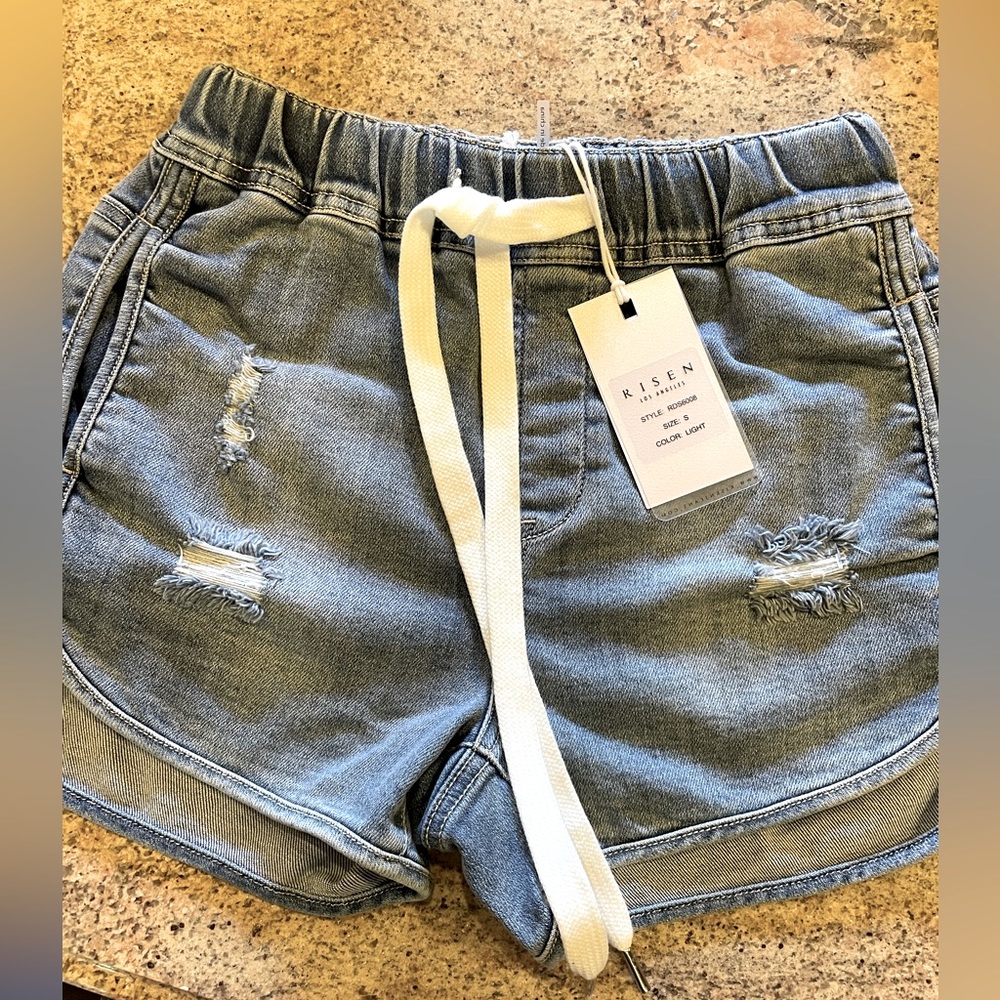 NWT Risen Denim Jogger Shorts